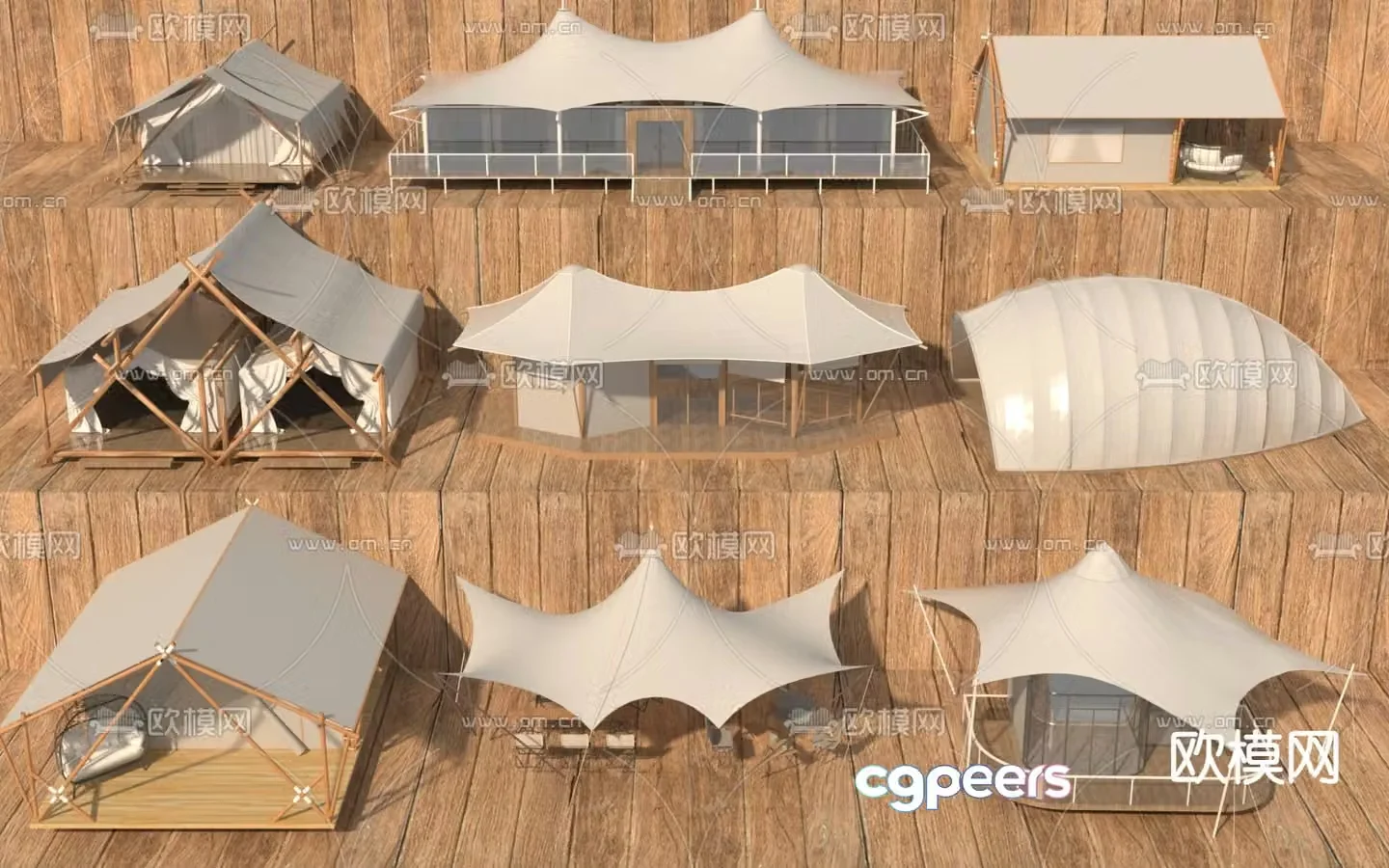 Modern camping tent 3d model