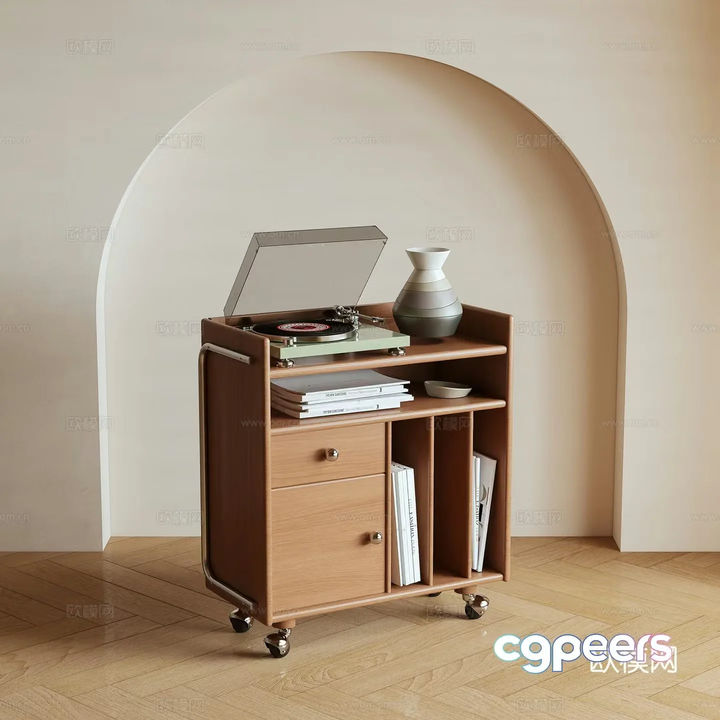 Log wind edge cabinet 3D model