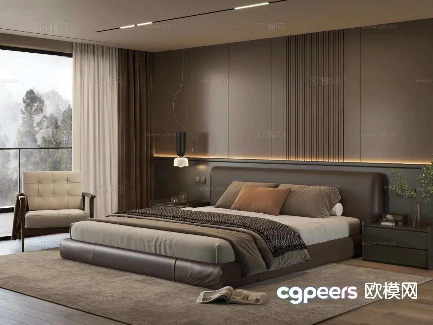 Italian style bedroom master bedroom 3d model