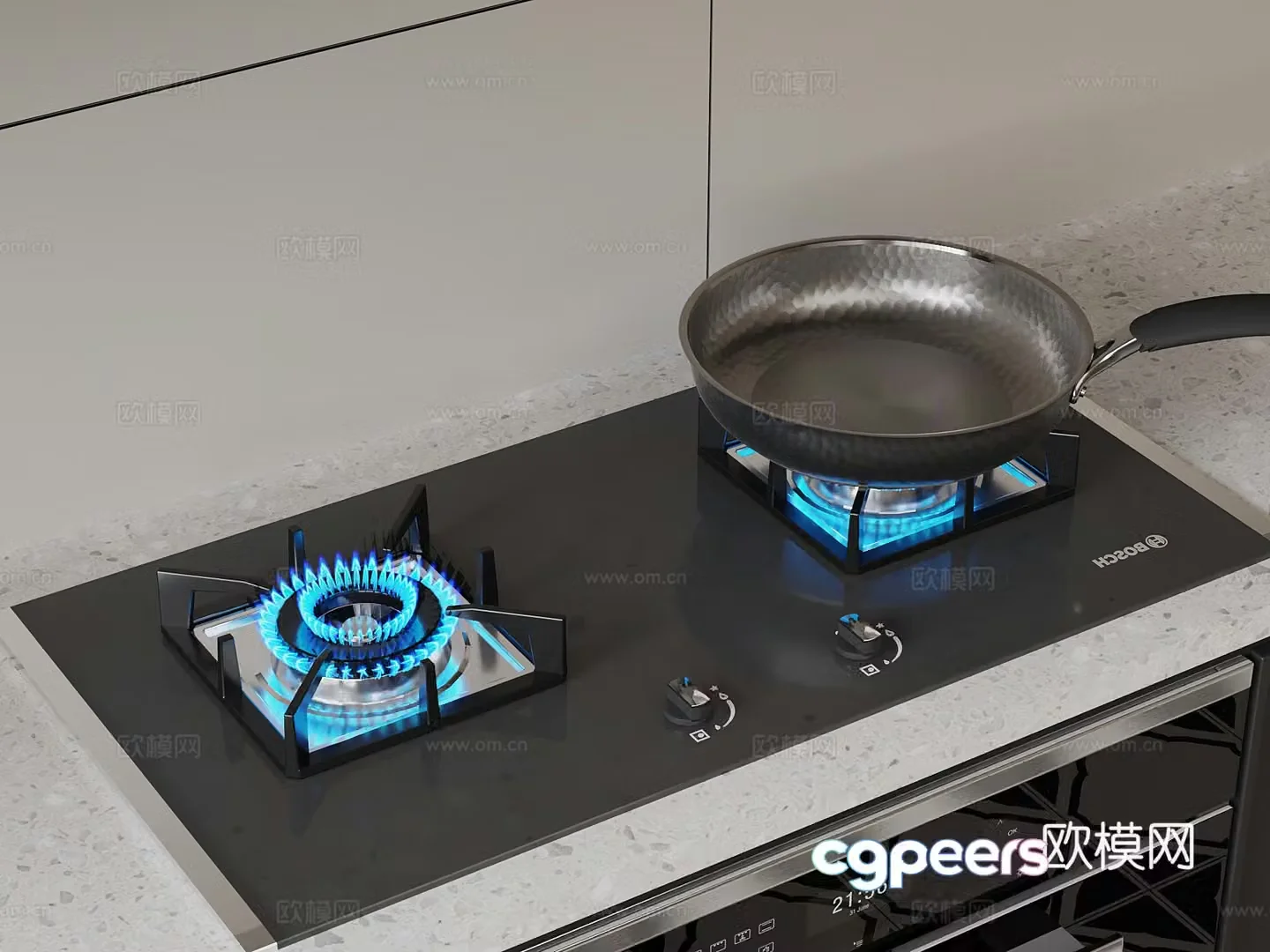 Modern stove gas stove 3D model