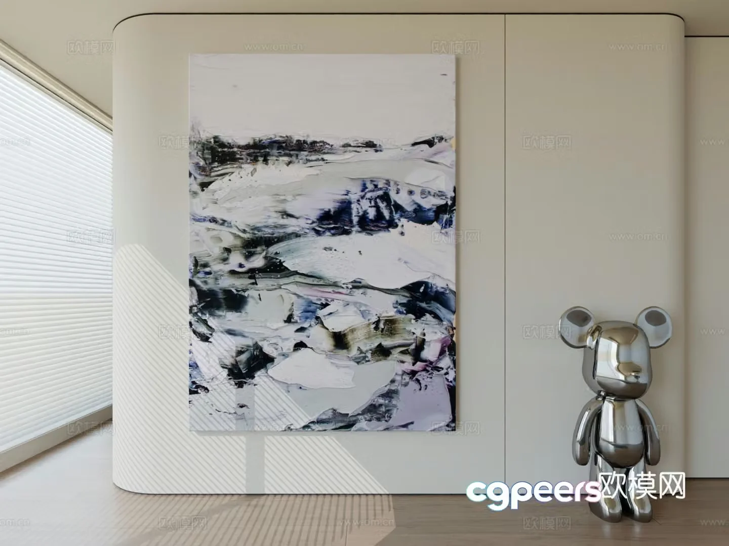 Modern minimalist hanging painting abstract art hanging painting 3d model