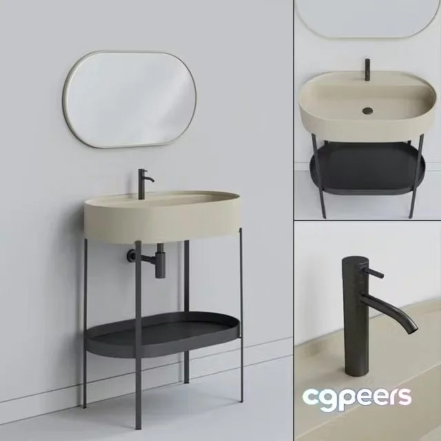 3ds Max Free – CONSOLLE Oval washbasin