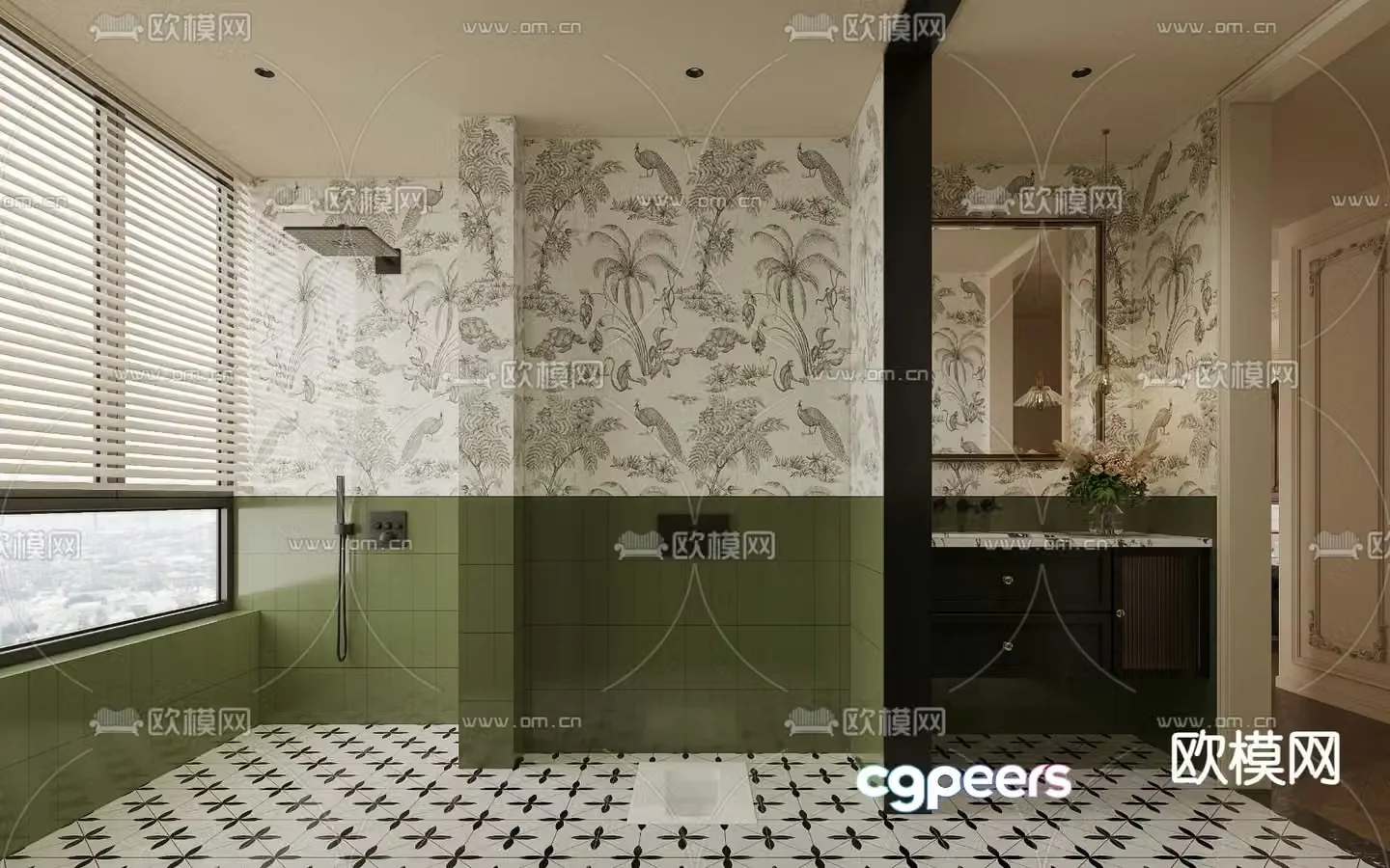 French bathroom bathroom toilet 3d model