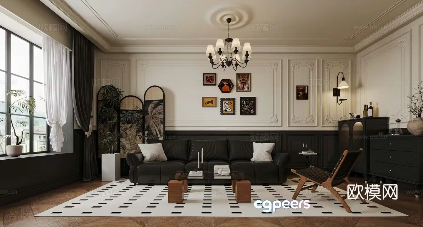 French medieval living room 3d model