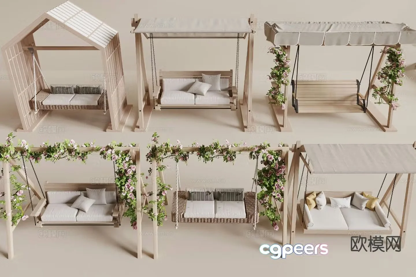 Modern cradle chair swing chair 3d model