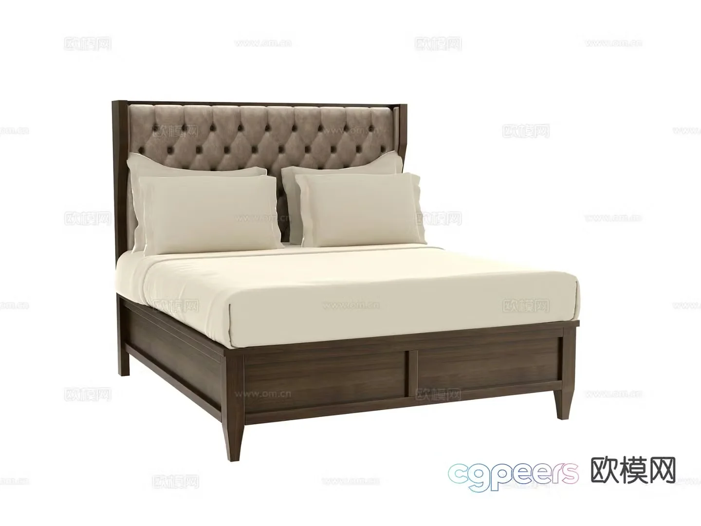 Nordic double bed 3d model