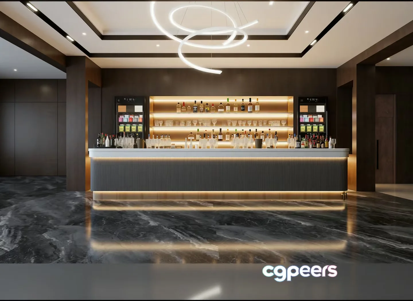 Modern Bar Area 3D Model – 16843 – VRAY Render