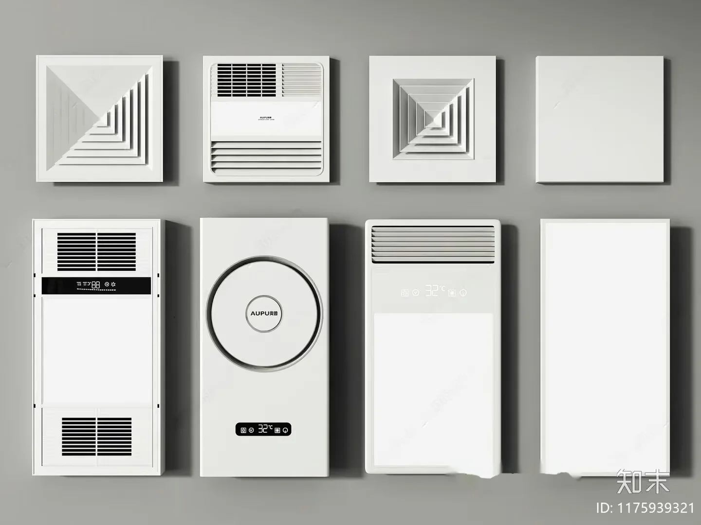 A Collection Of White Air Conditioning Units 3D Model – 14443 – VRAY Render