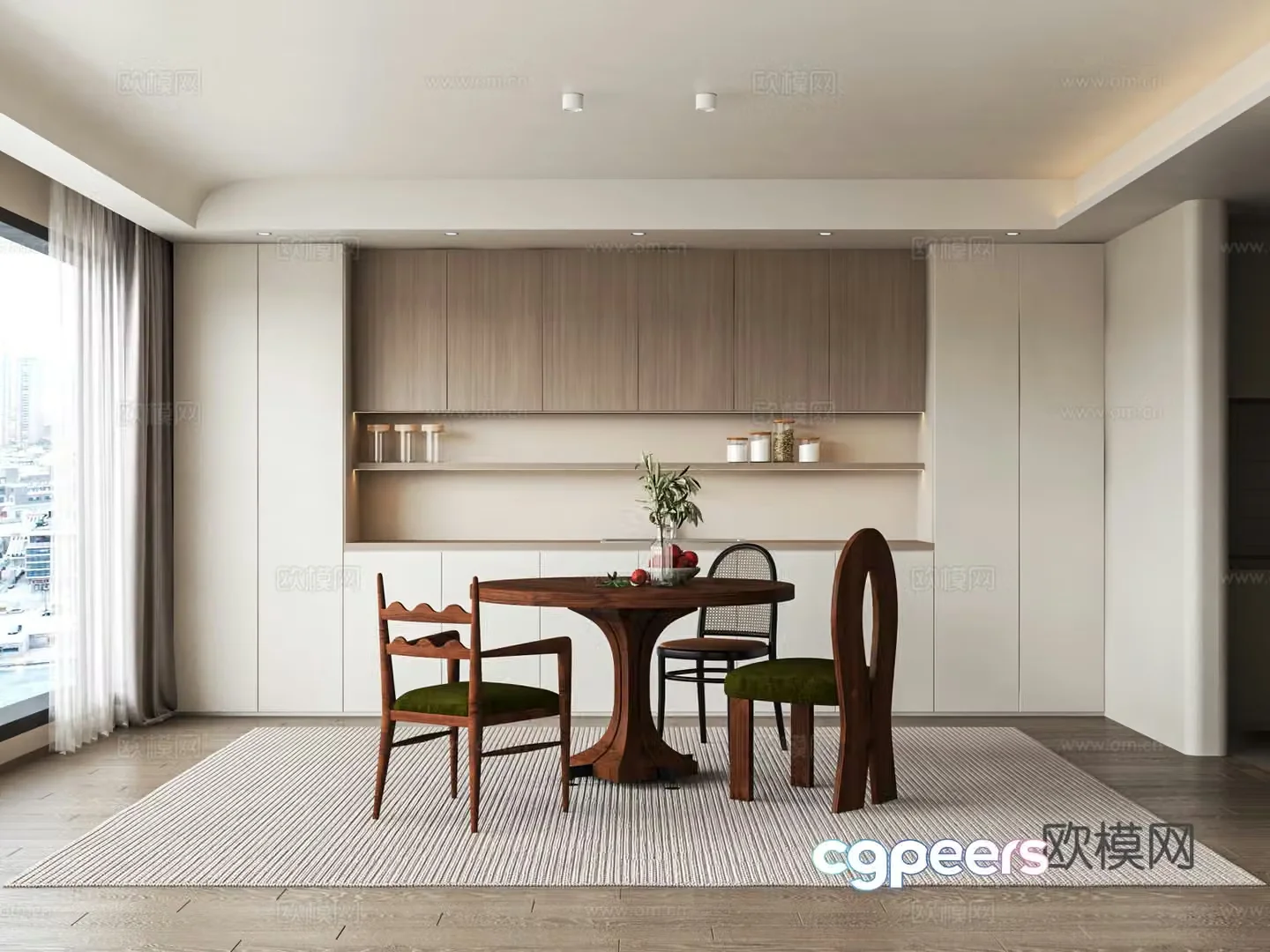 Modern style restaurant 3d model