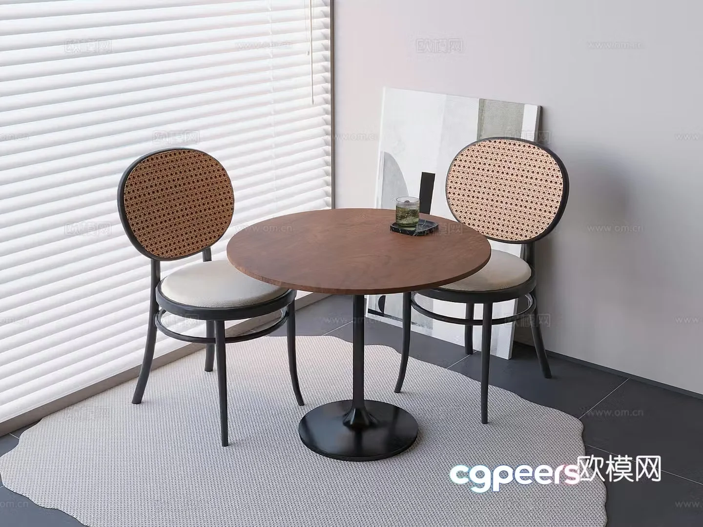 Middle style negotiation table and chairs tea dining table and chairs coffee table and chairs 3D model