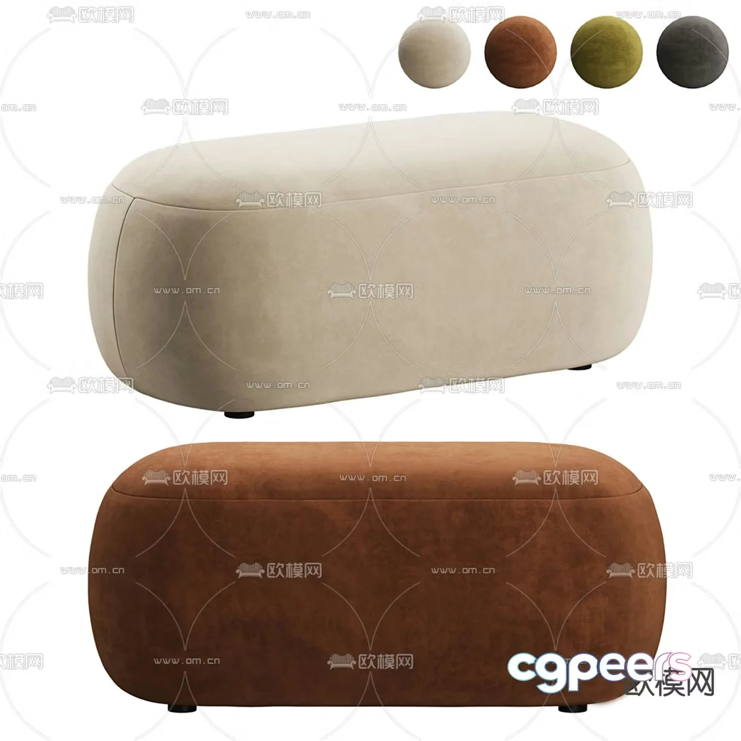 Stool sofa stool shoe changing stool footrest 3D model