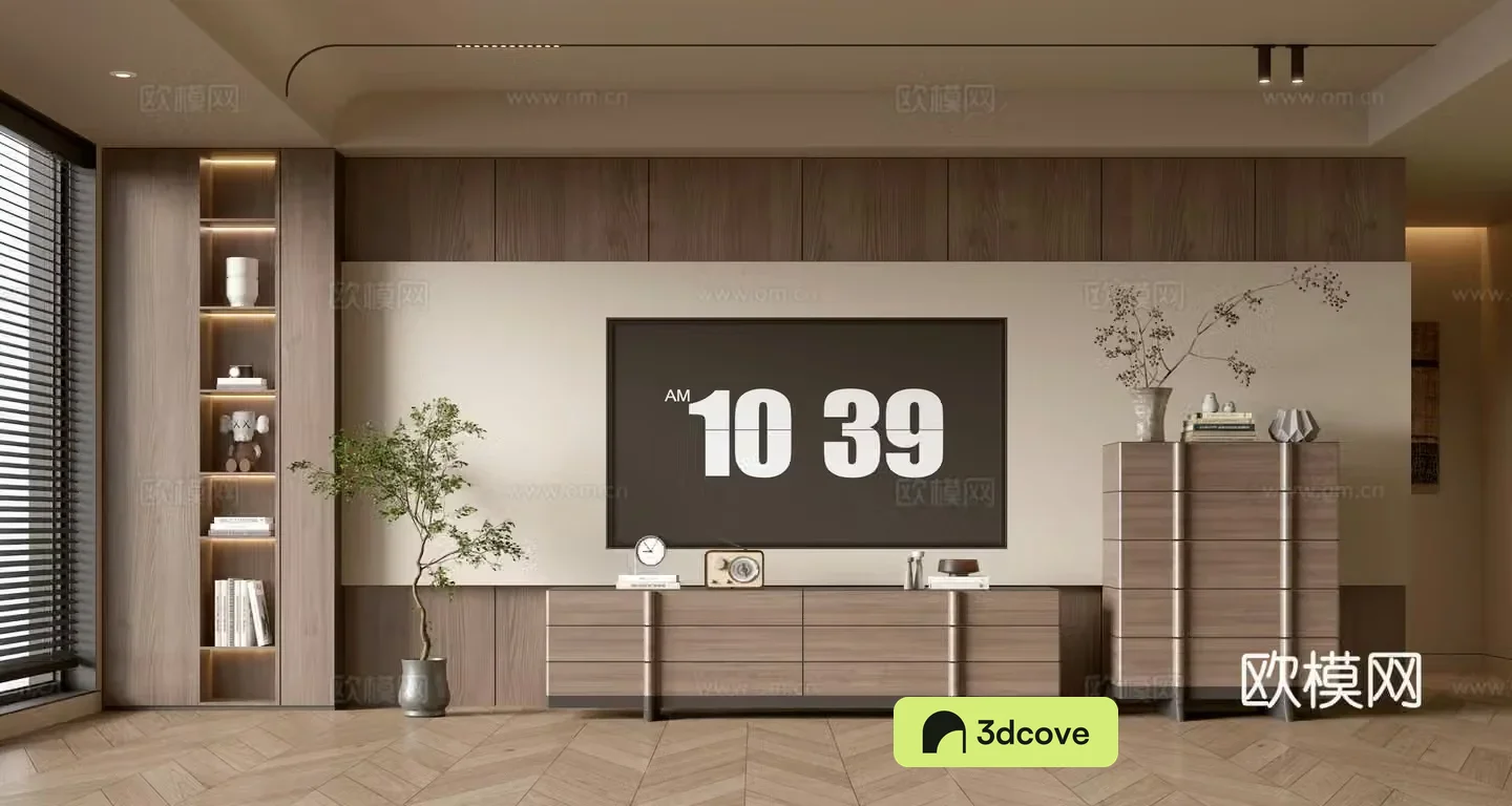 Wasabi TV background wall 3d model