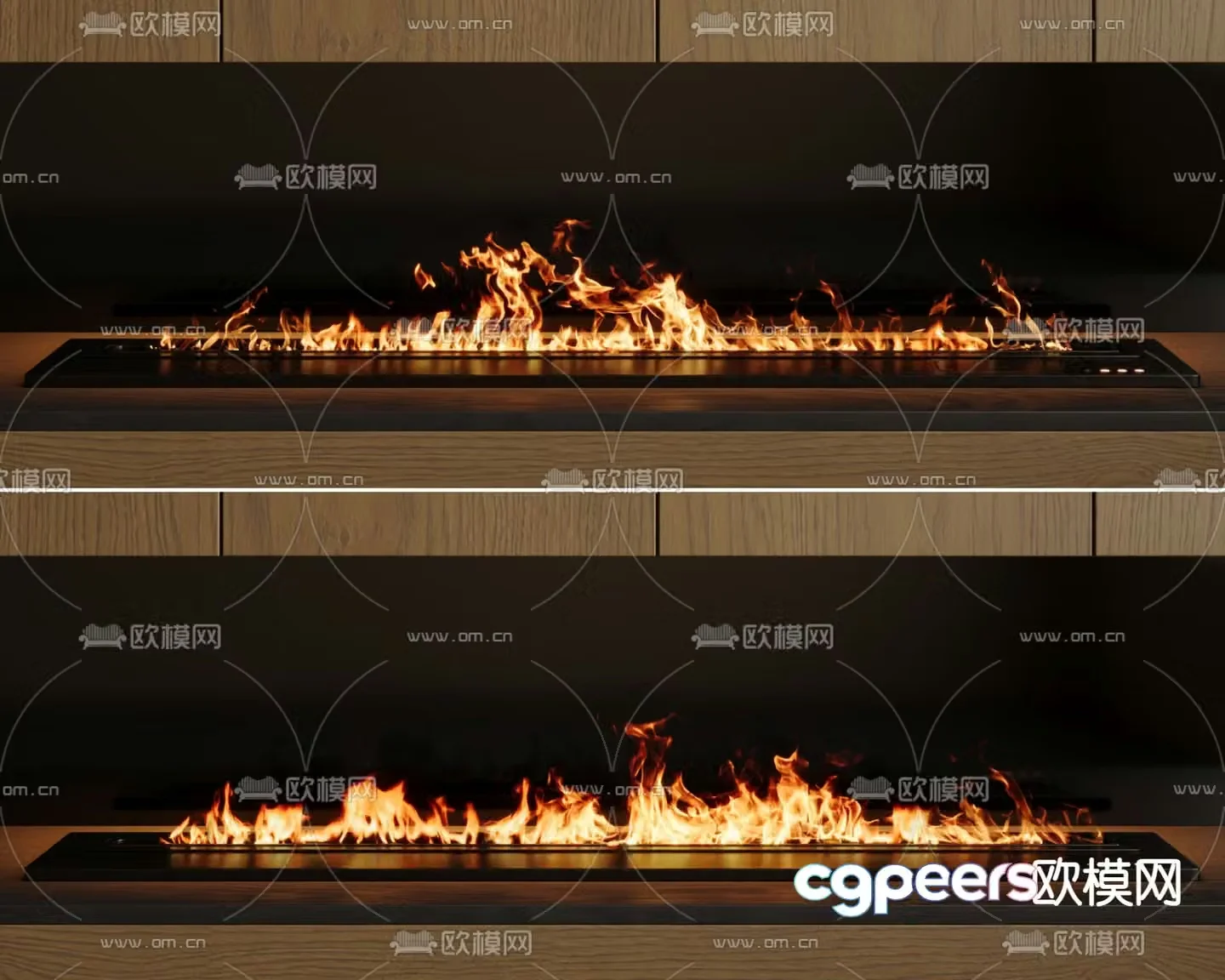 Stove Electronic Fireplace Recessed Fireplace 3D Model