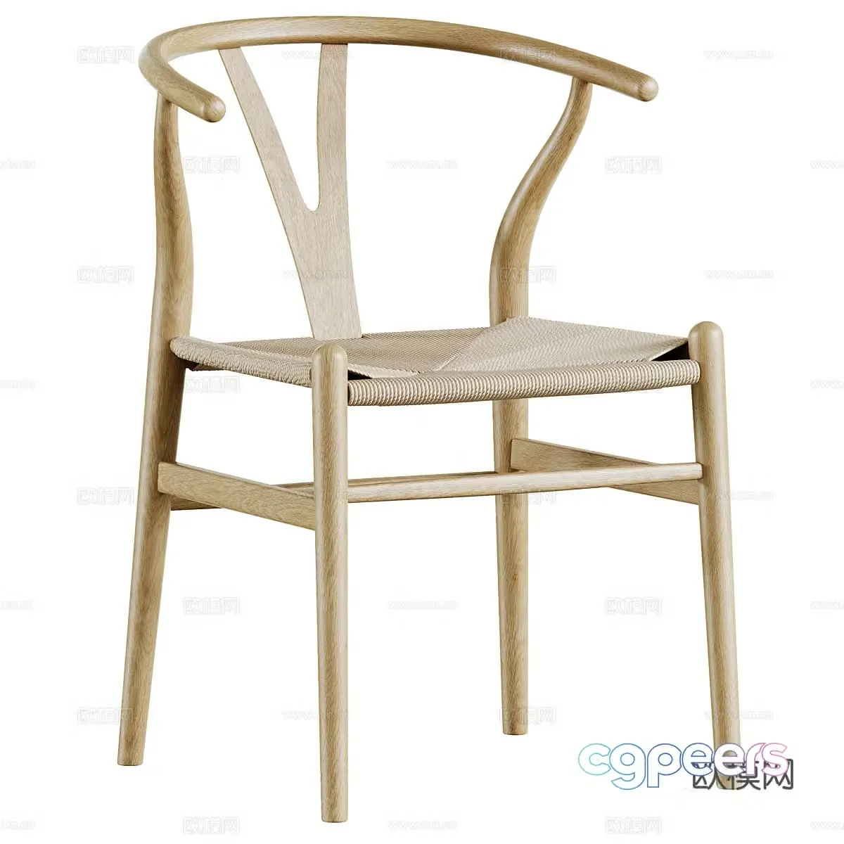 New Chinese style single chair dining chair 3D model