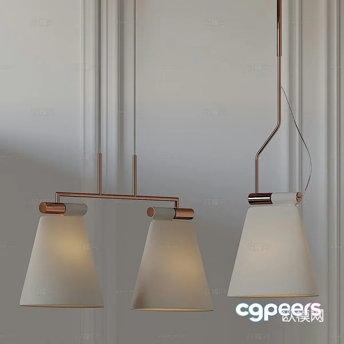 Modern light luxury decorative chandeliers 3D model