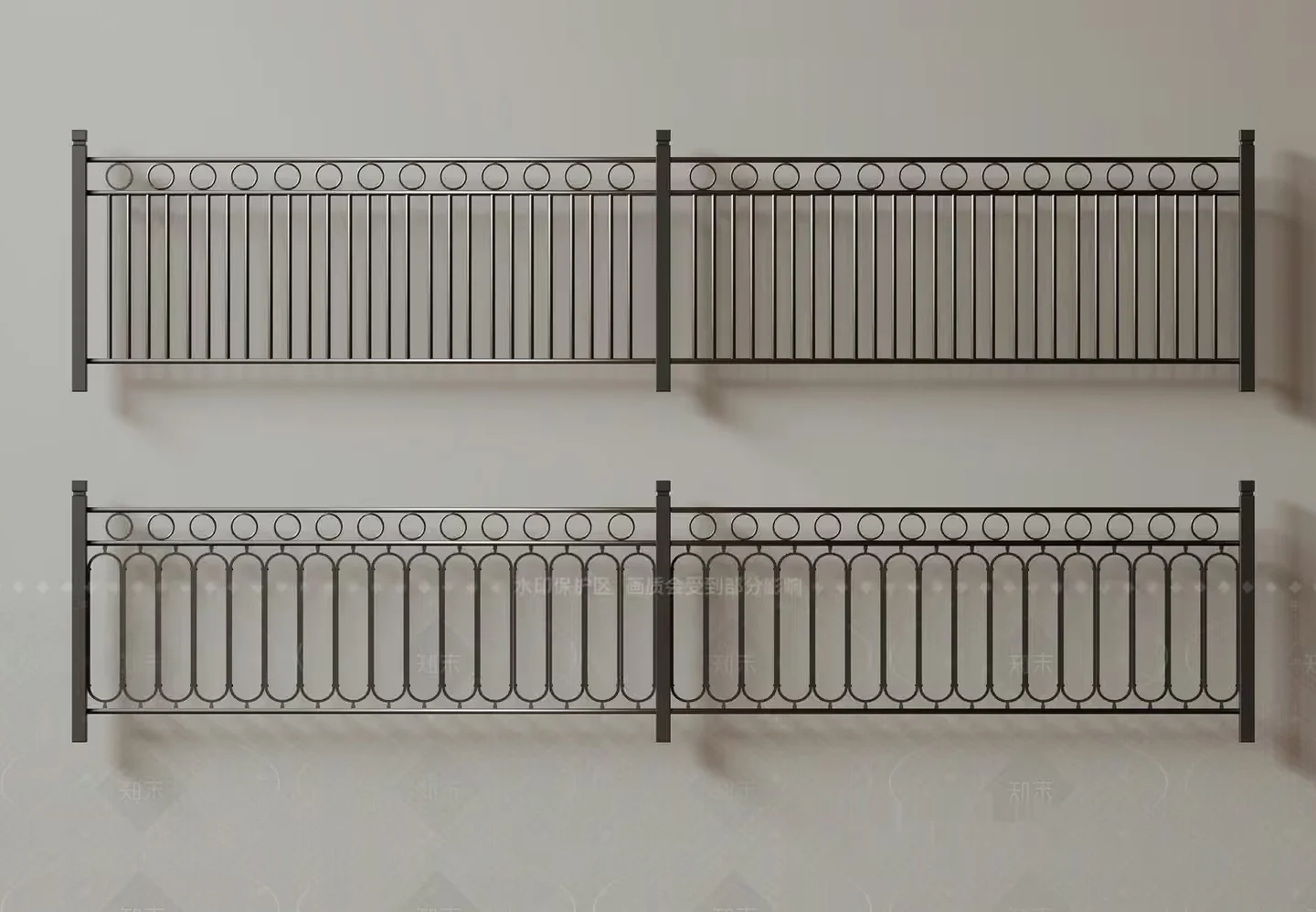 Two Metal Fences 3D Model – 2391 – VRAY Render