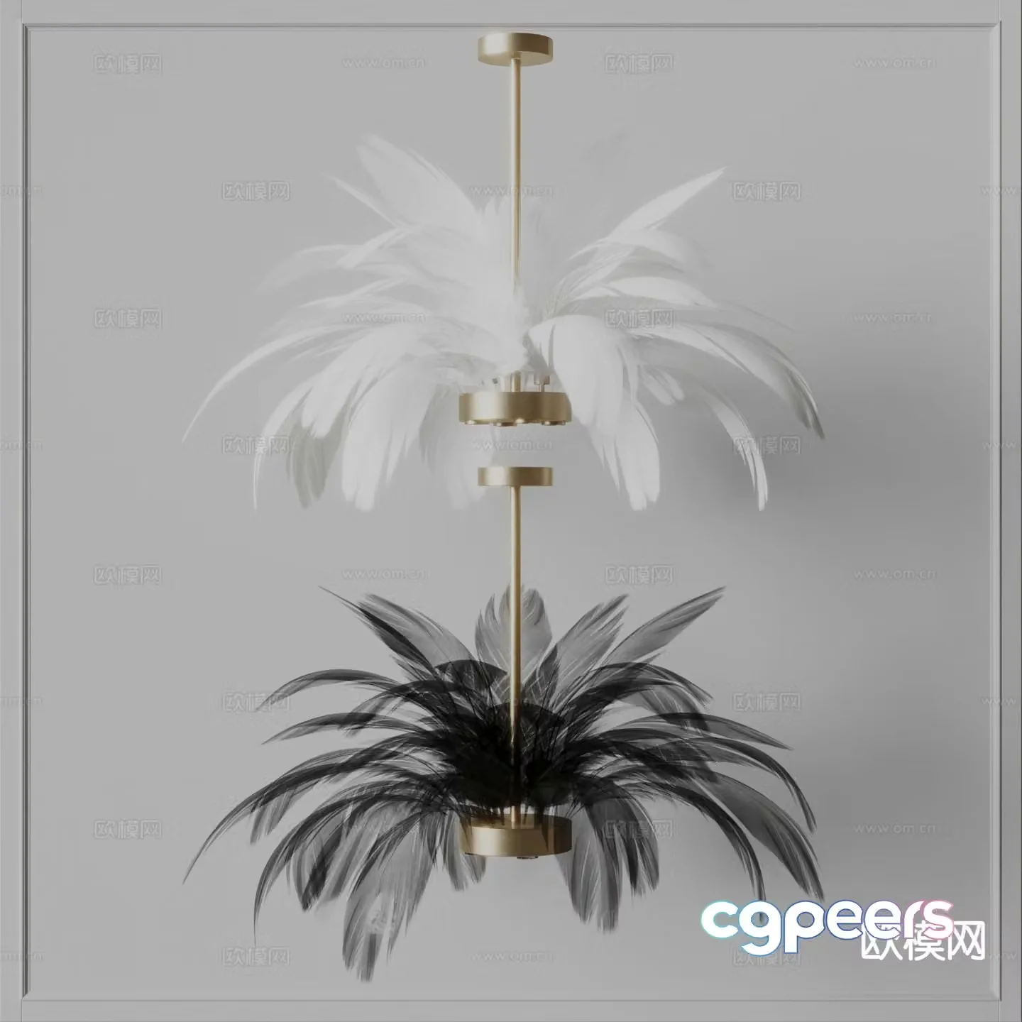Aployt feather chandelier 3d model