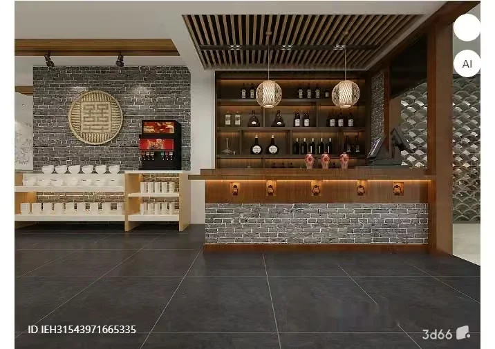 A Modern Bar Area 3D Model – 311 – VRAY Render