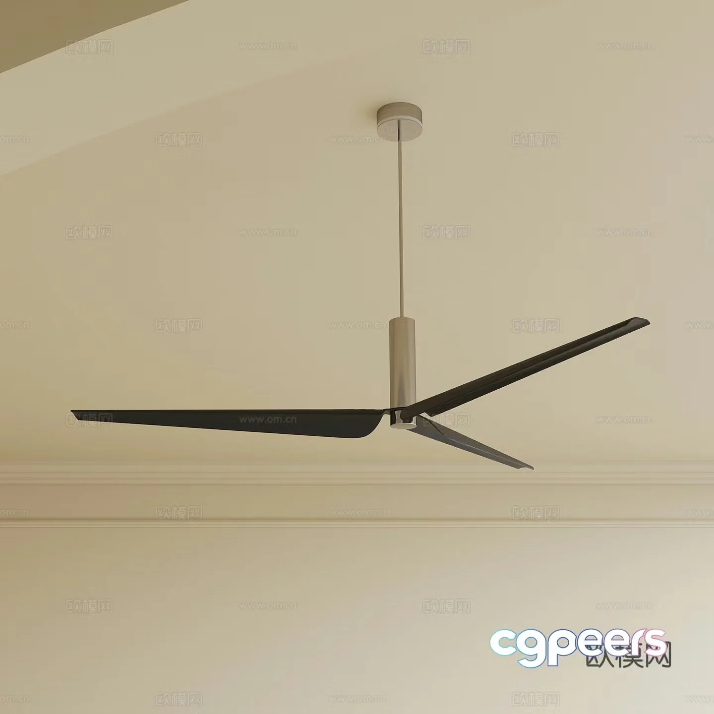 Modern fan chandelier 3d model