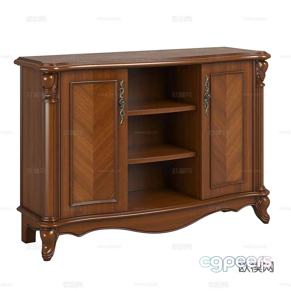 American sideboard finished cabinet 3D model