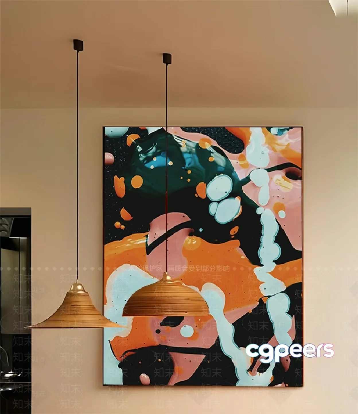 Modern Abstract Art Piece 3D Model – 9854 – VRAY Render