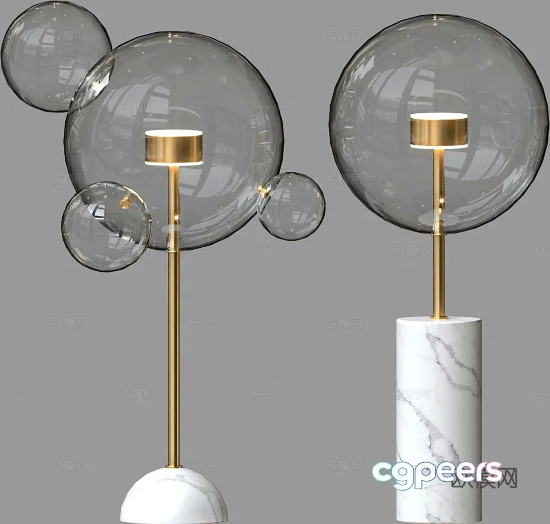 Light luxury table lamp glass table lamp 3d model