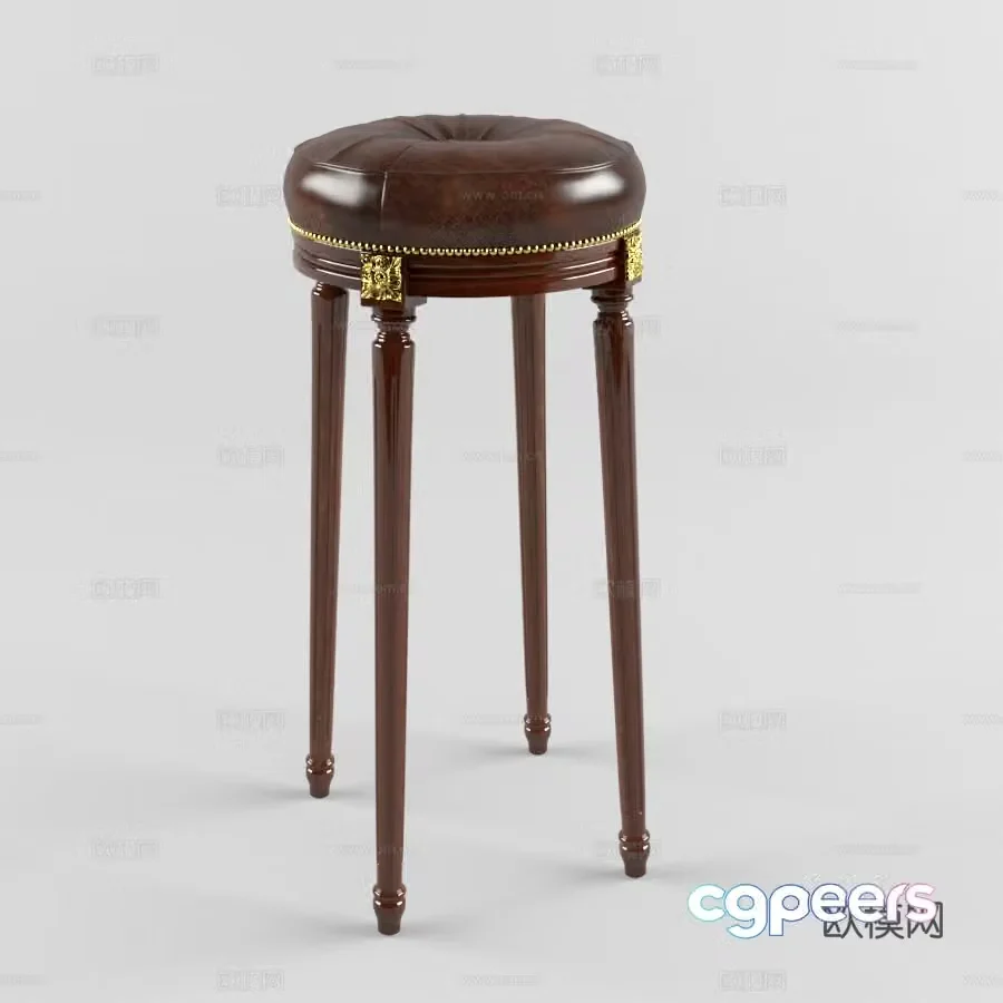Bar stool American bar stool 3D model