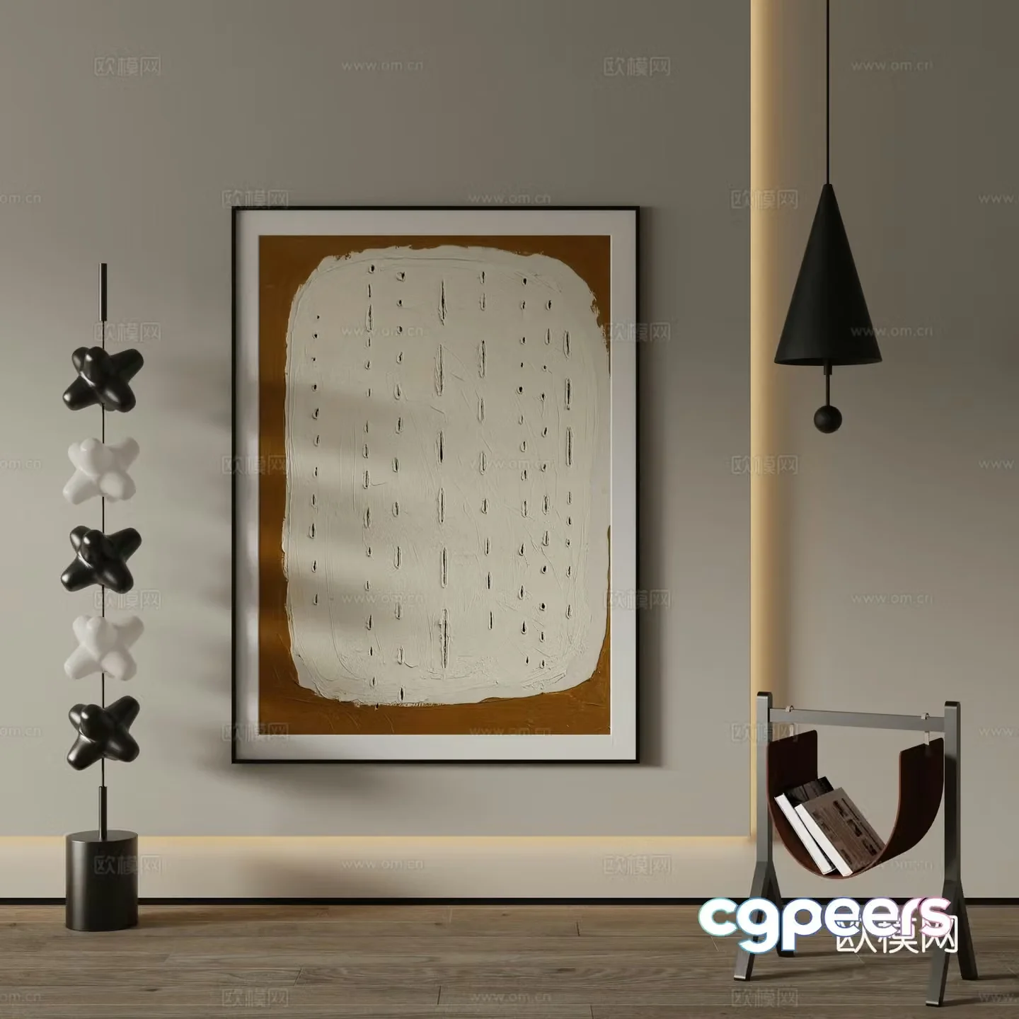 Modern decorative painting Abstract painting 3d model