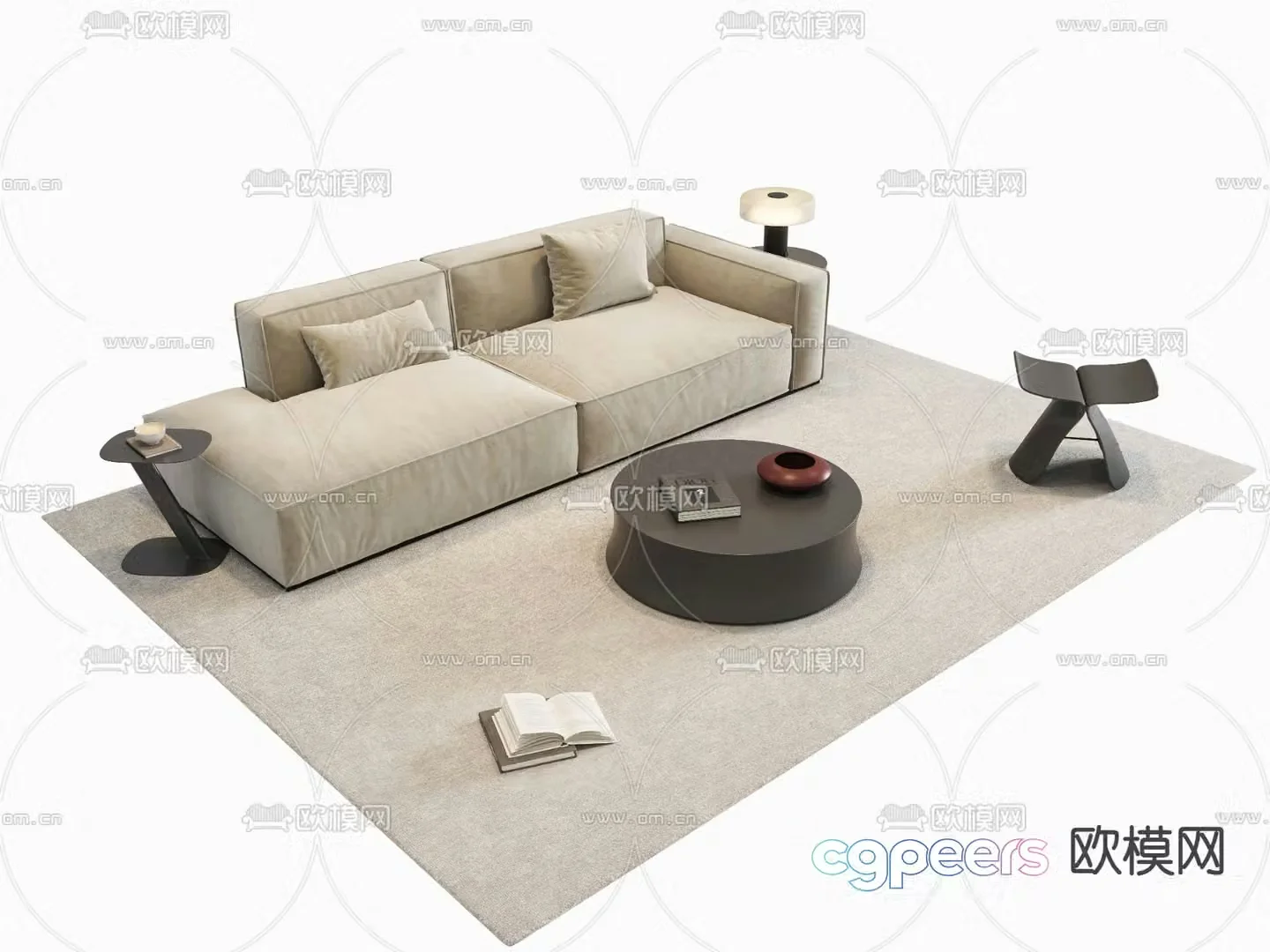 Medieval style modular sofa 3D model