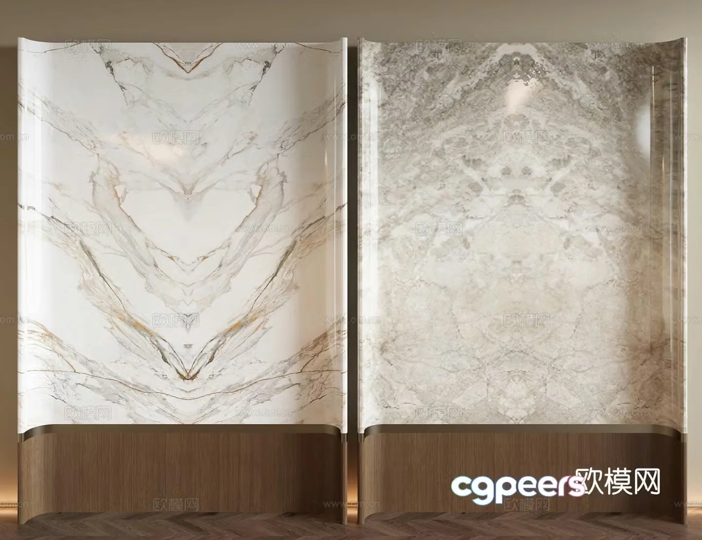 Modern marble wall 3d model