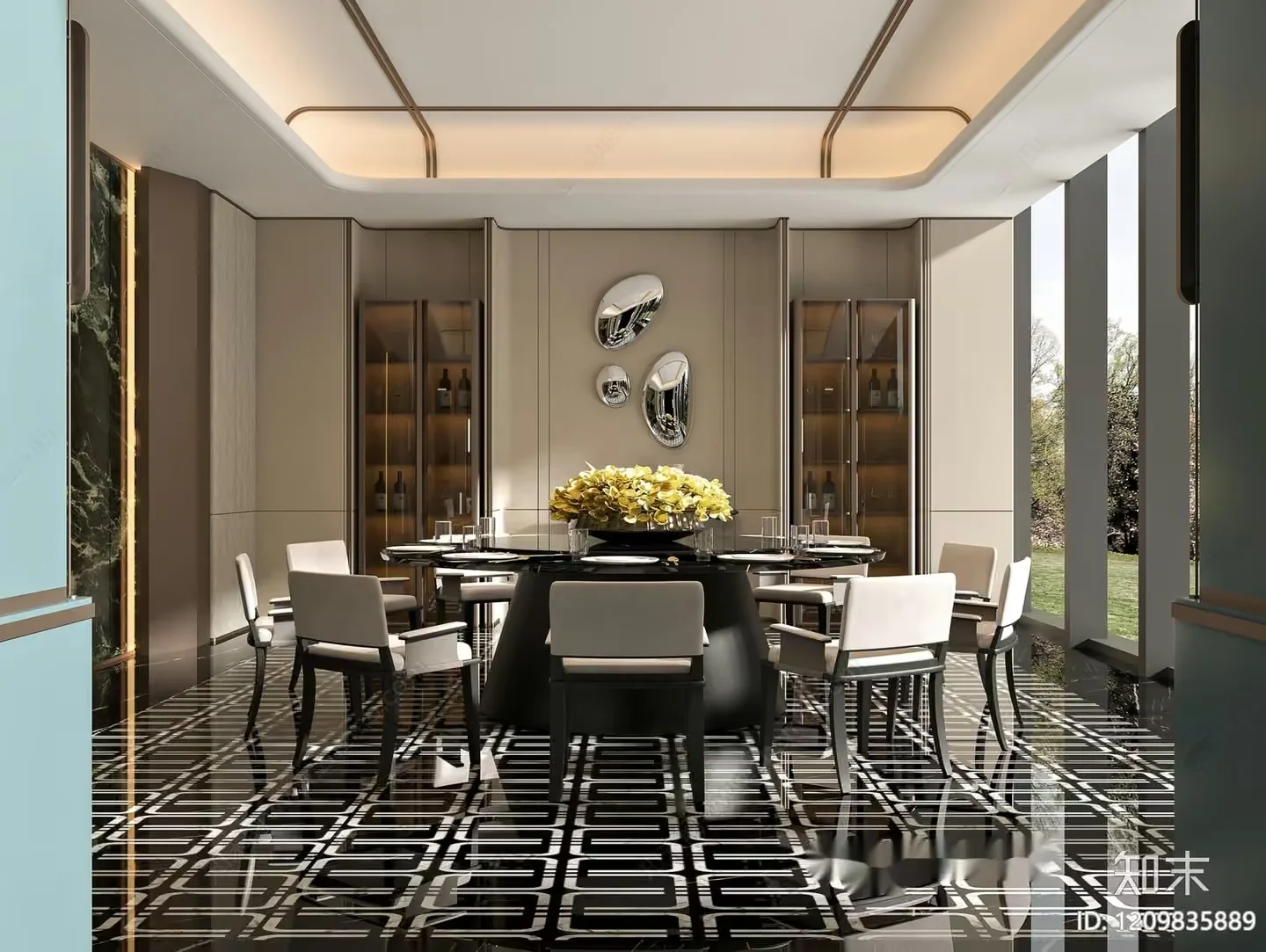 Modern Dining Room 3D Model – 16834 – VRAY Render