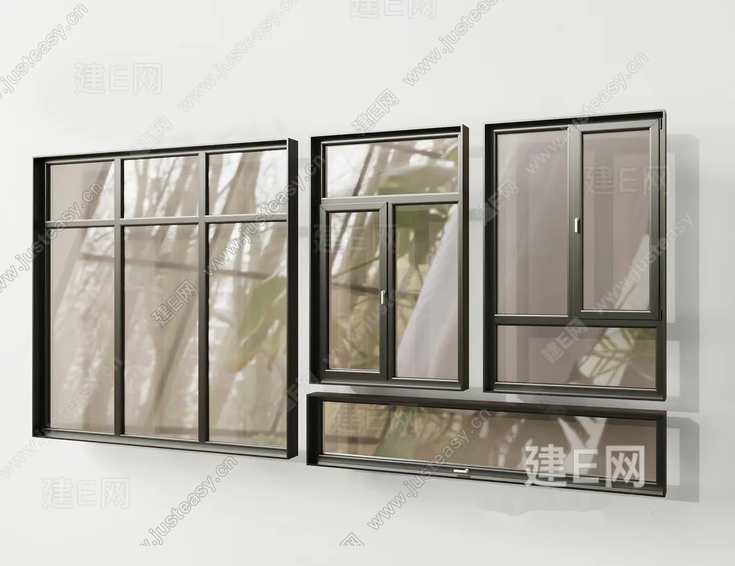 Modern Window Frames 3D Model – 2195 – VRAY Render