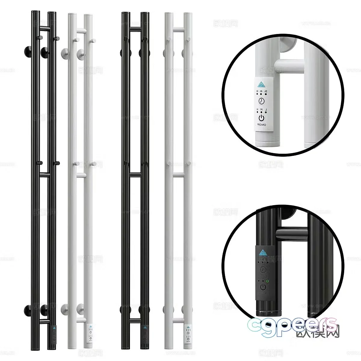 Modern Italian Laris thermostat electric towel rack 3d model