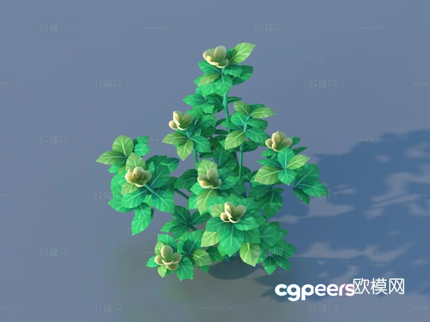 Cartoon Plants Shrub Flowers and Plants 3d Model