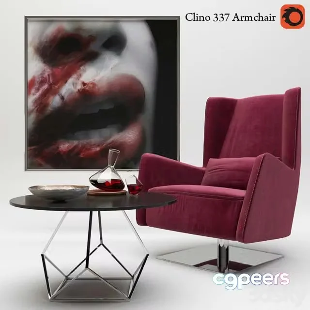 3ds Max Free – Armchair Clino 337 by IDP Italia and decor