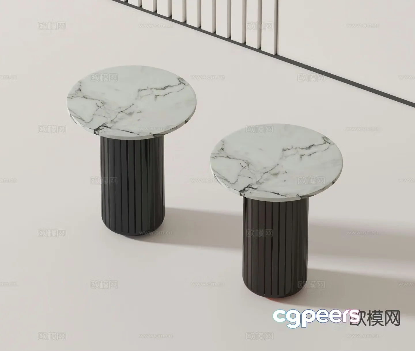 Modern side table corner table round table 3D model