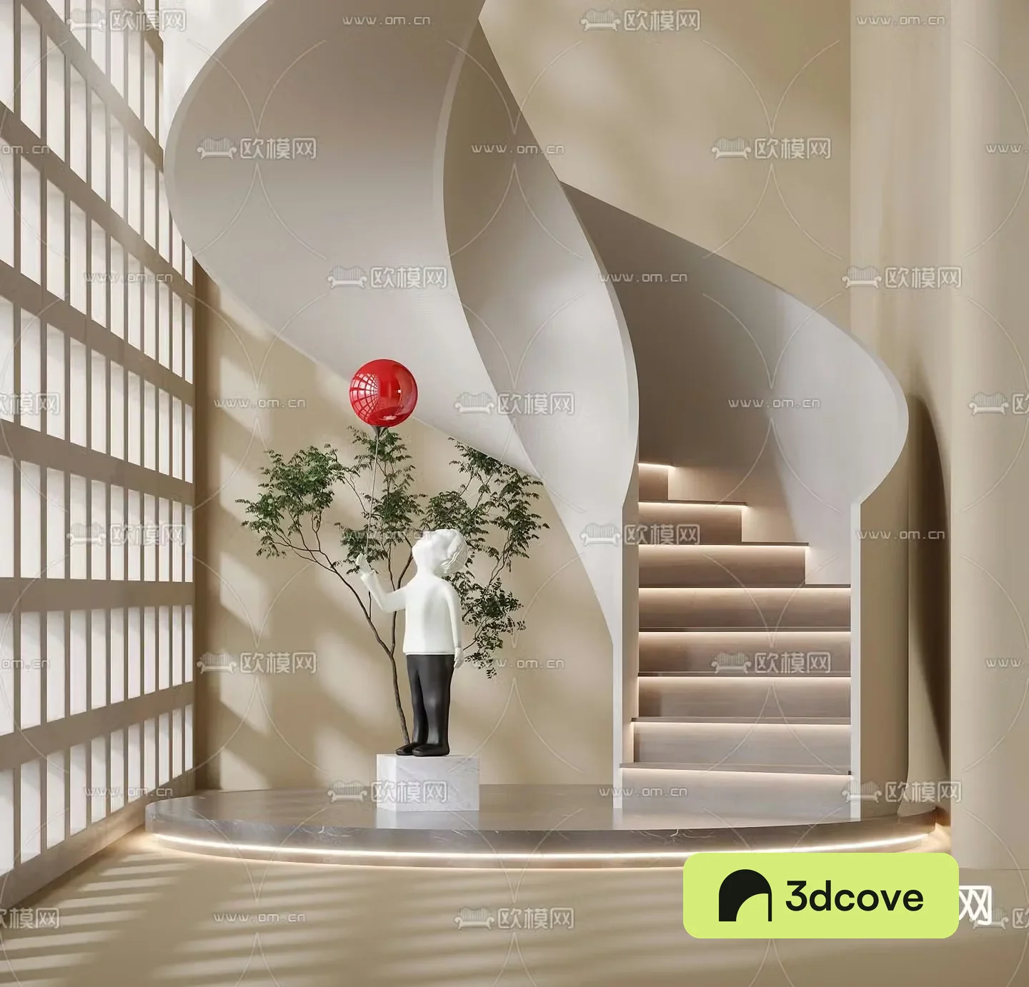 spiral staircase stairwell