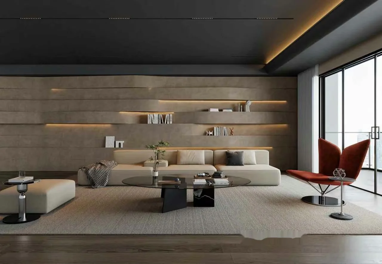 Modern Living Room 3D Model – 155 – VRAY Render