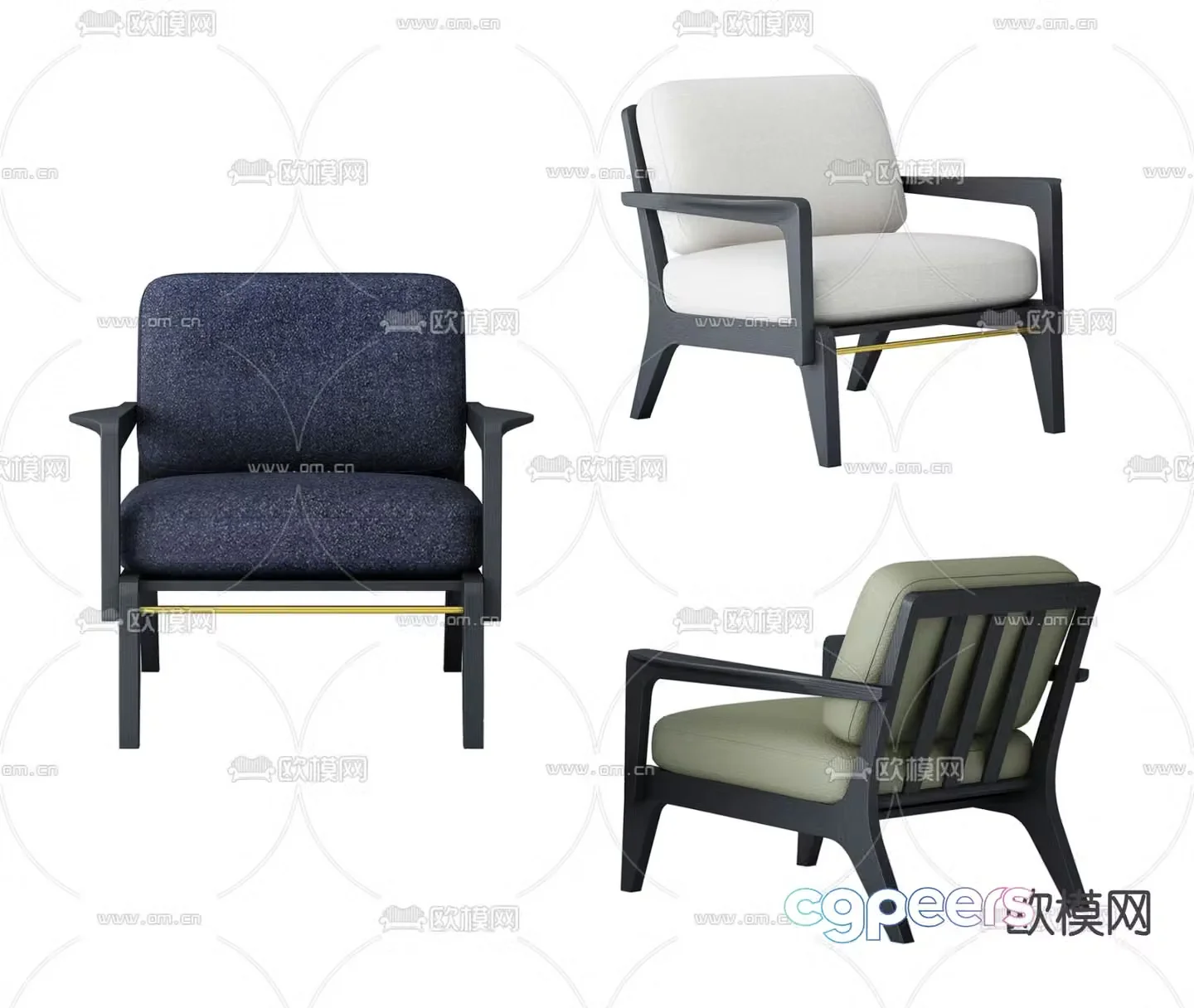 New Chinese style leisure chair 3d model