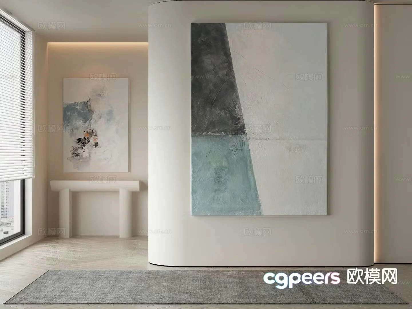 Modern decorative painting abstract hanging painting 3d model