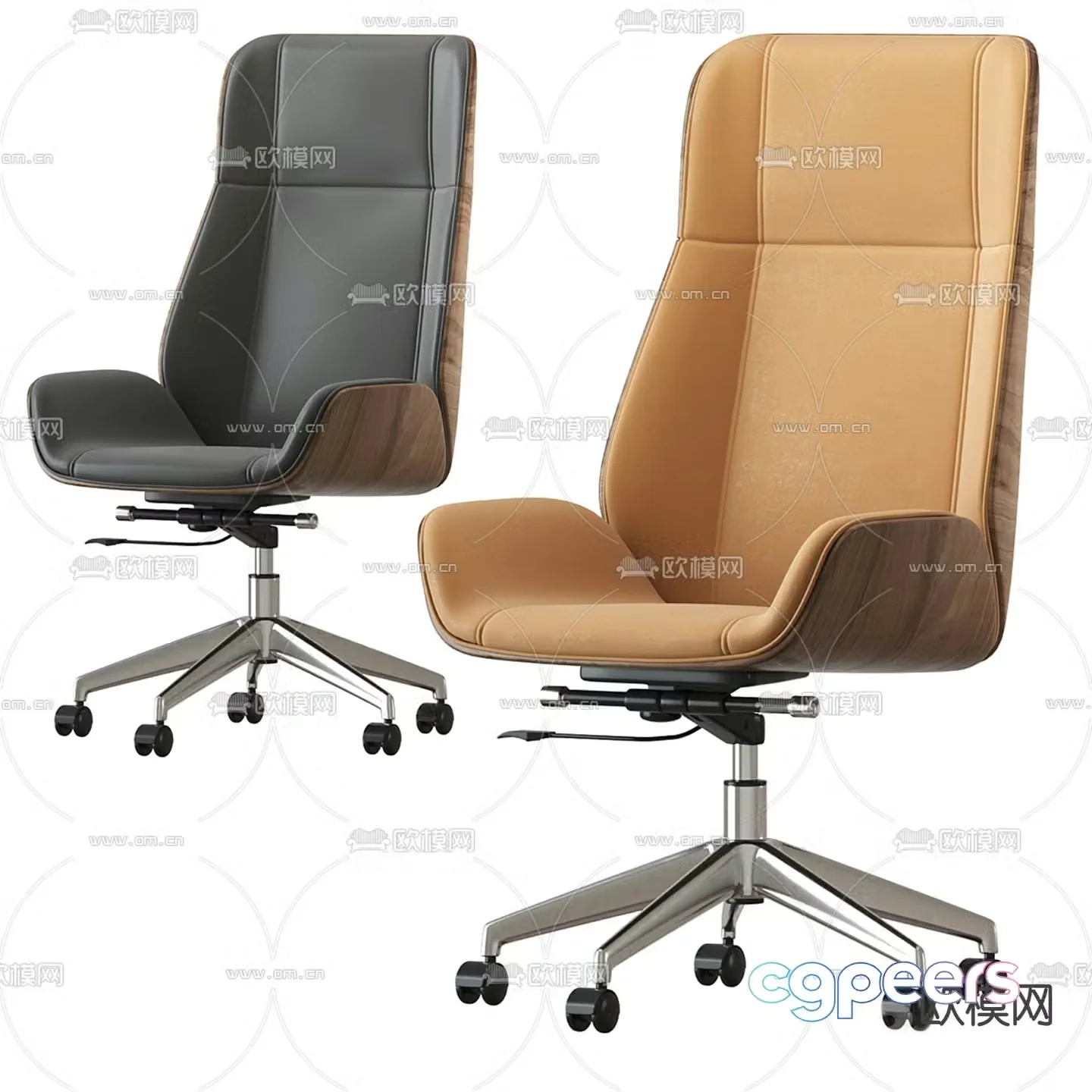 Leather office chair executive chair boss chair 3d model