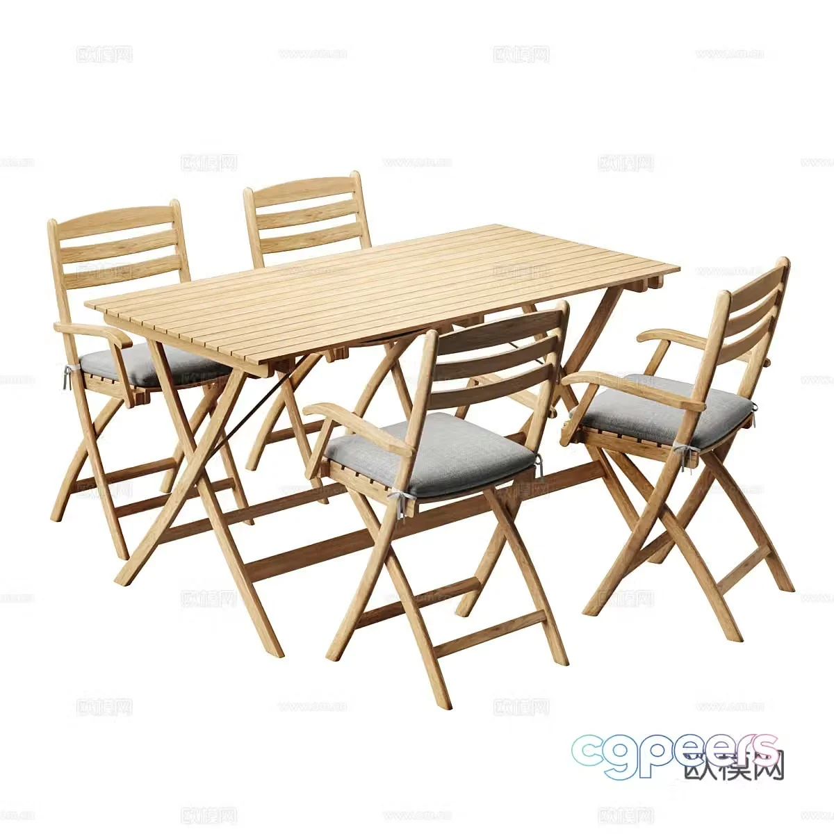 New Chinese style DWR outdoor leisure table and chair 3D model