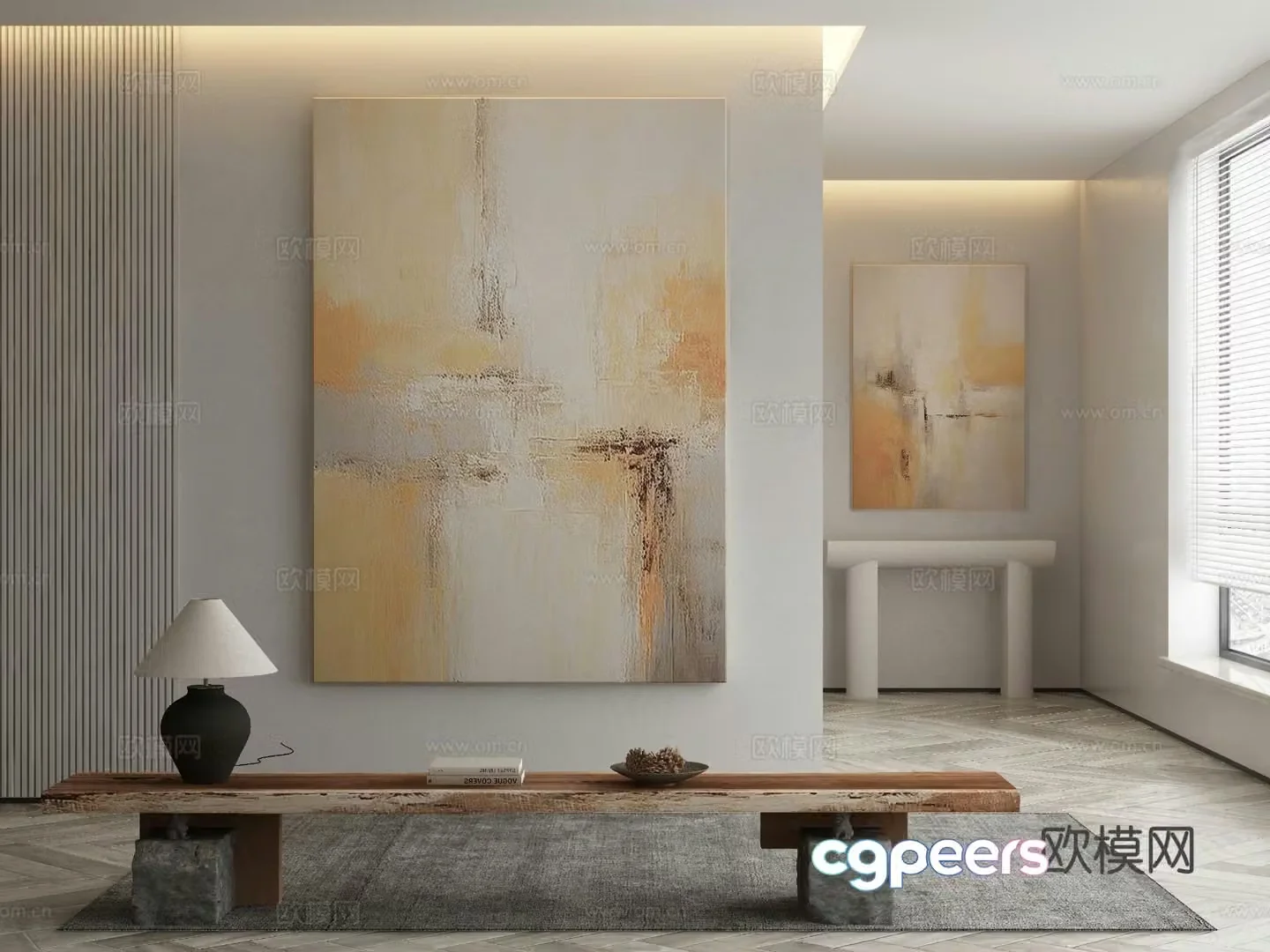 Modern Wasabi Hanging Painting Oil Painting 3D Model