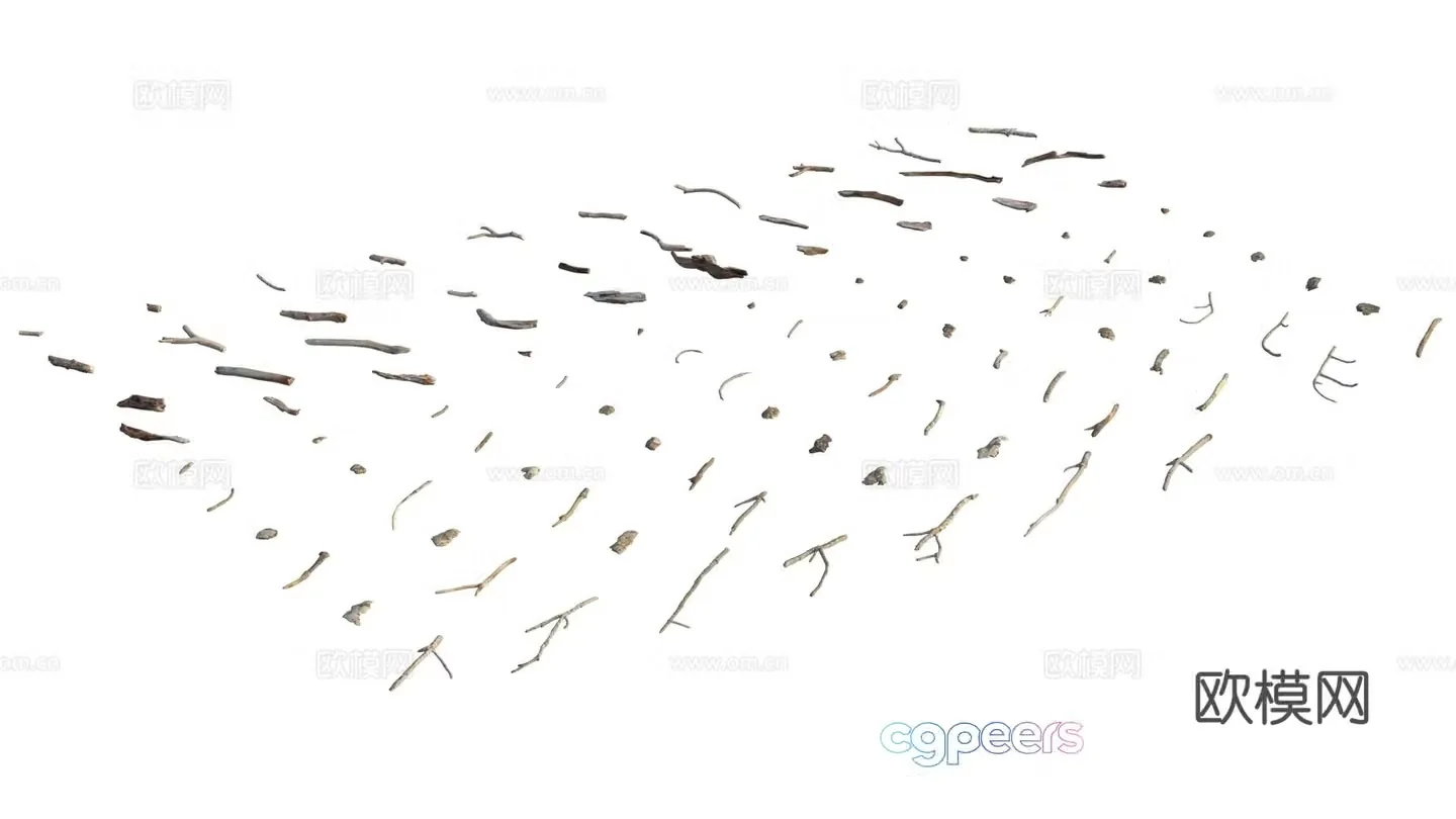 3d model of bark twigs
