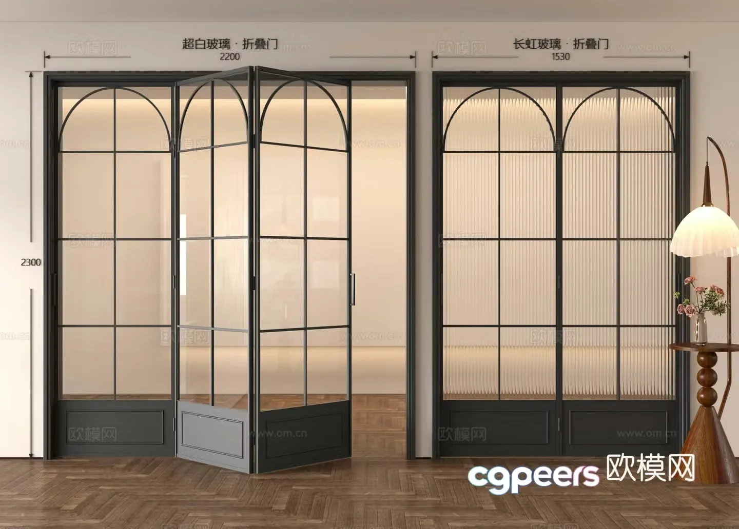 French medieval folding door Folding door Glass door Balcony folding door Kitchen folding door 3D model