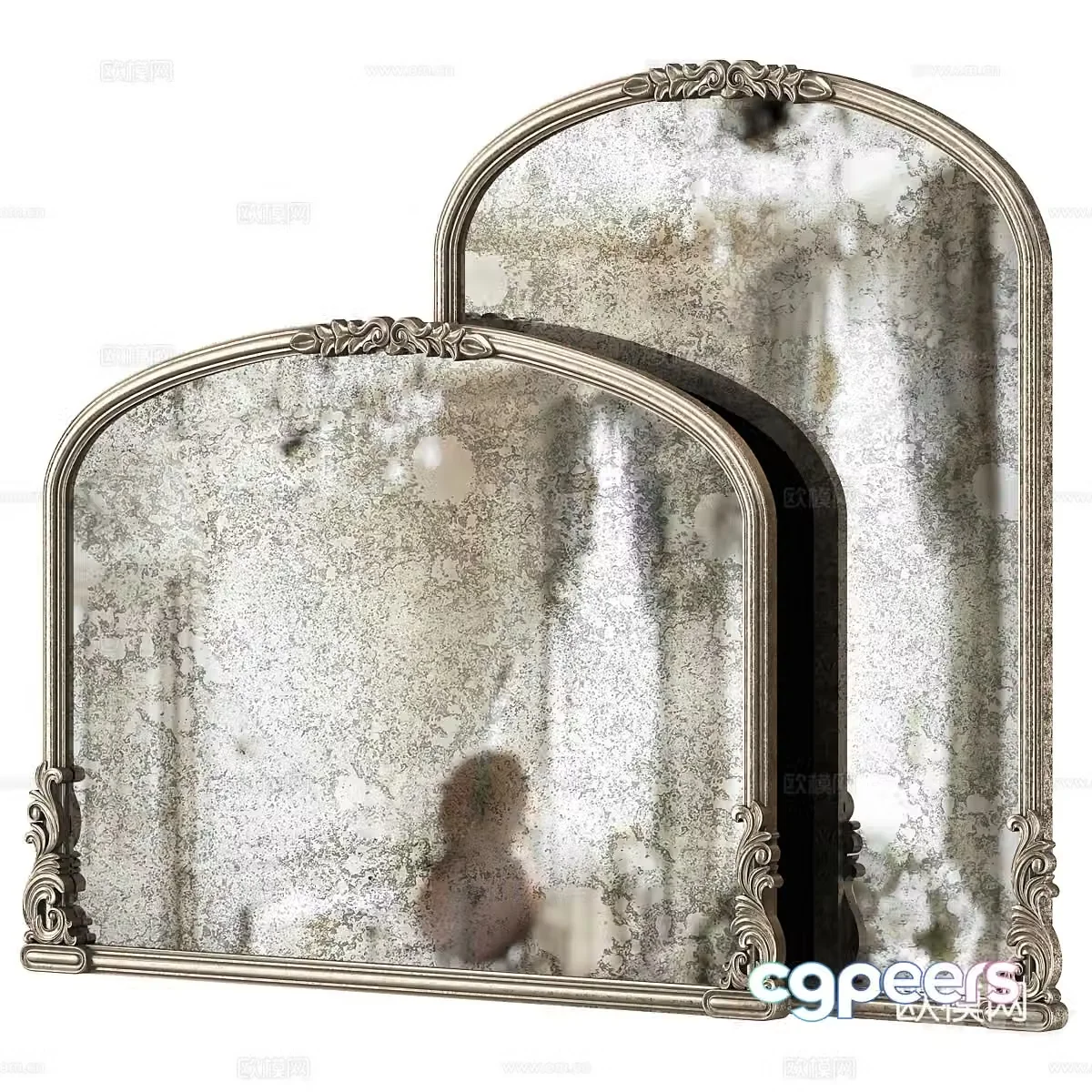 French retro decorative mirror 3d model