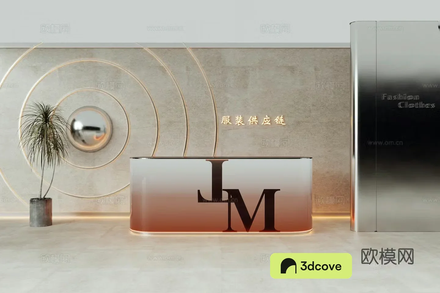 Modern front desk acrylic front desk gradient color front desk reception area front desk background wall