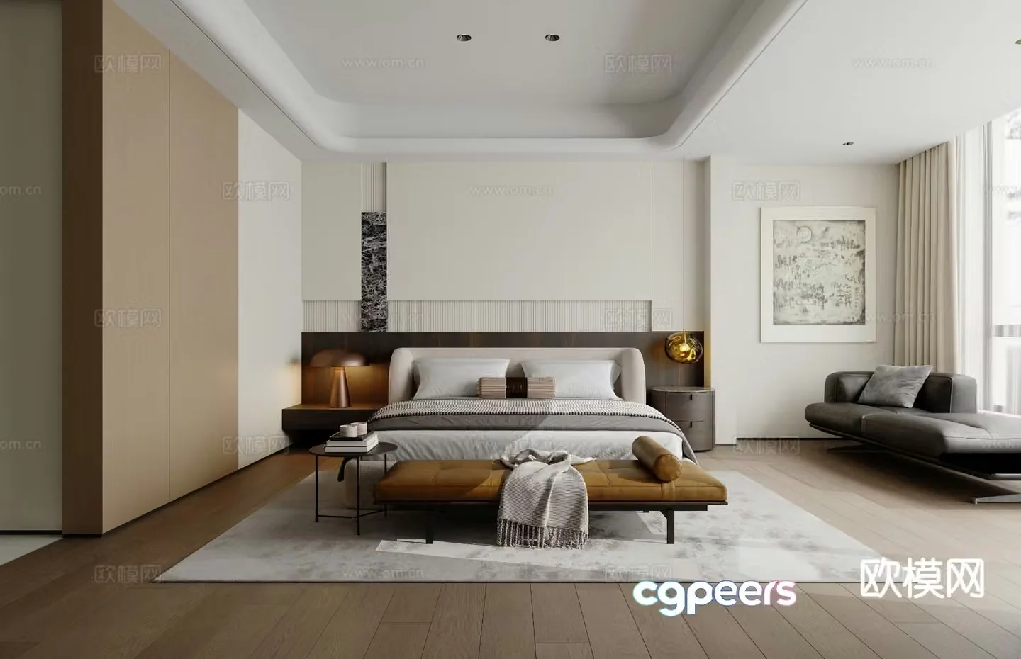 Modern bedroom master bedroom 3d model