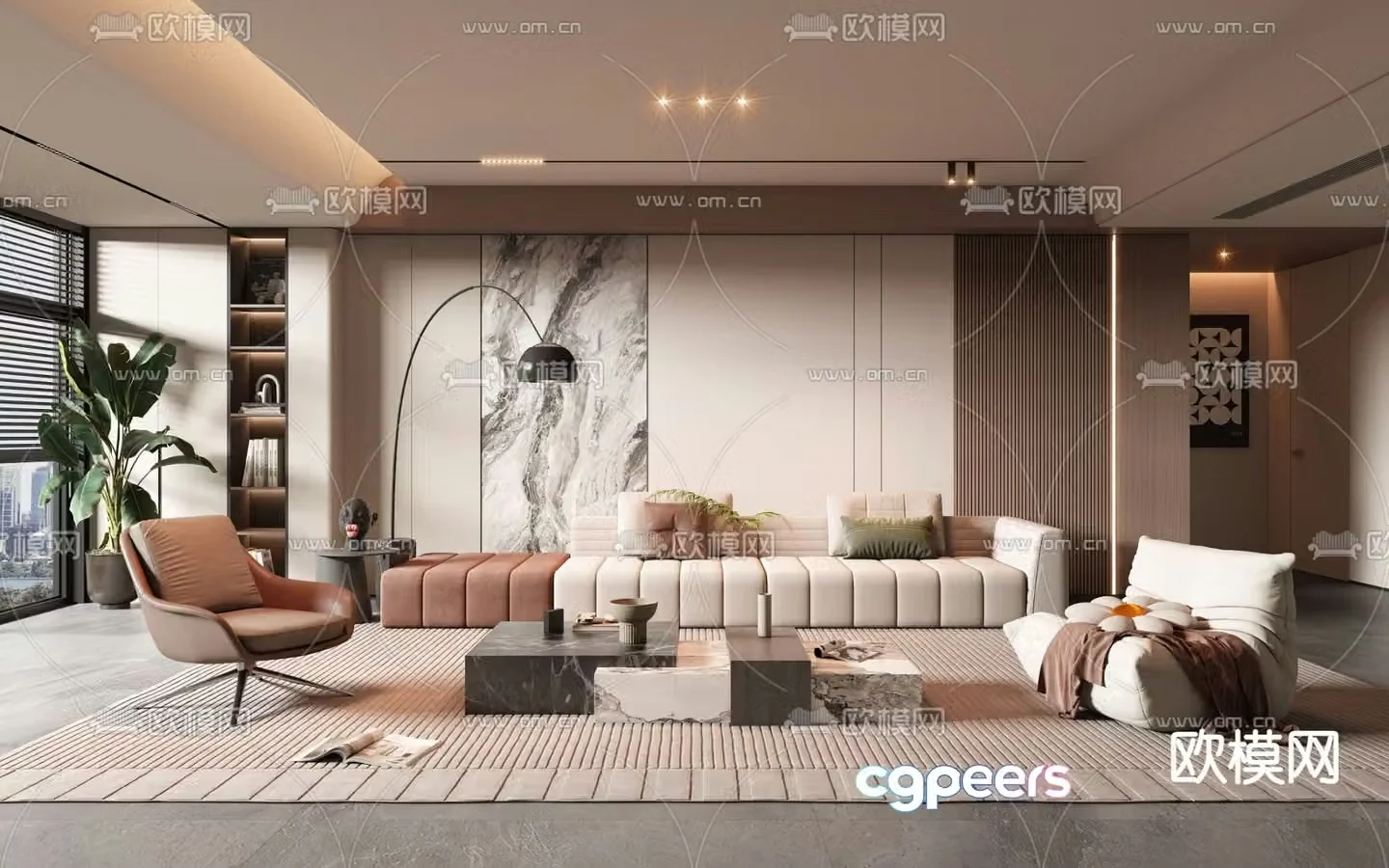 Modern living room 3d model