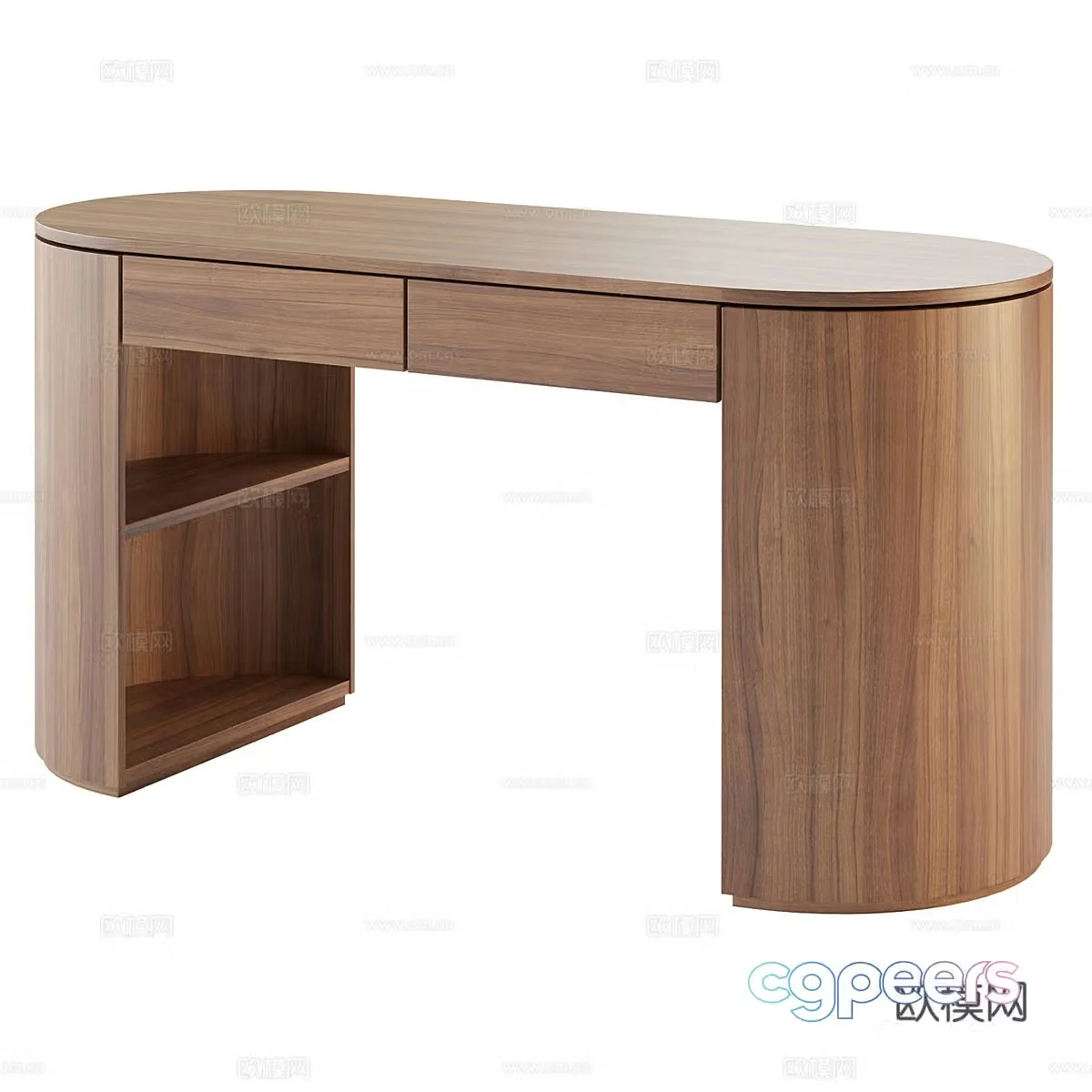 Medium-old desk storage table solid wood desk computer desk dressing table end view platform wooden table 3D model